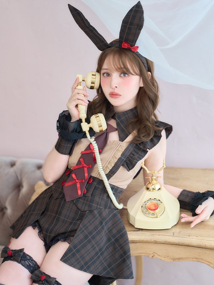 【6点セット】BITTER chocolate ビターチョコレート チェックバニー ブラウン vcsbn-260153-1-ac