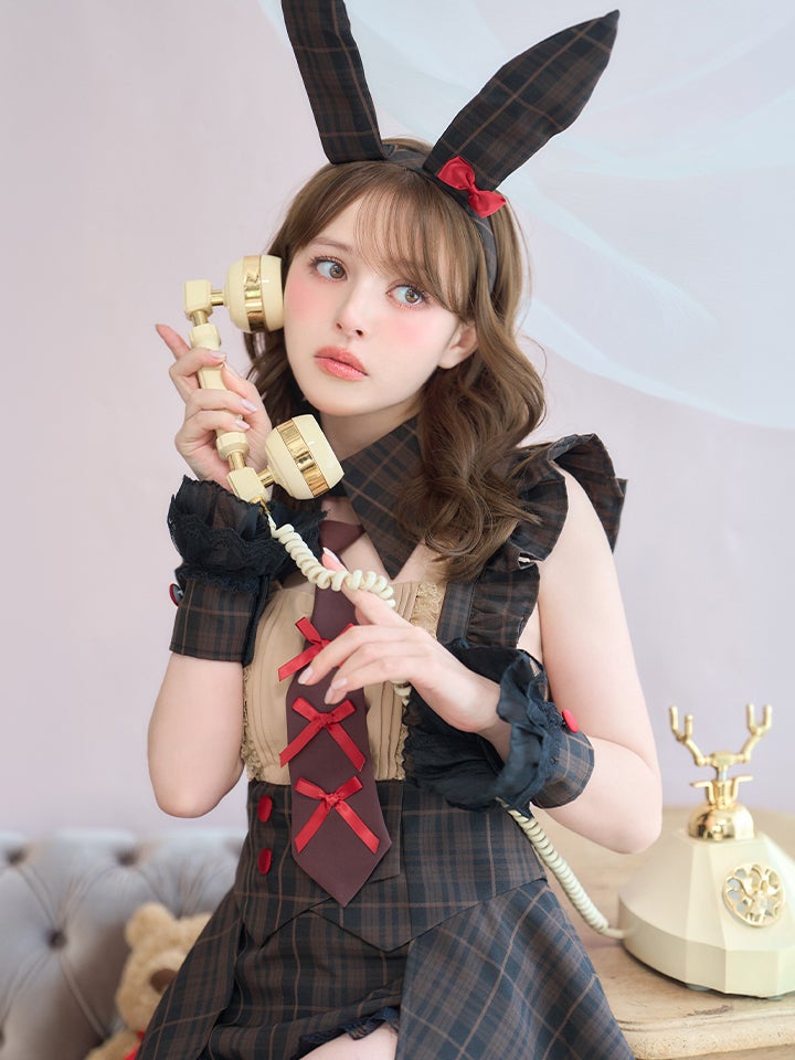 【6点セット】BITTER chocolate ビターチョコレート チェックバニー ブラウン vcsbn-260153-1-ac