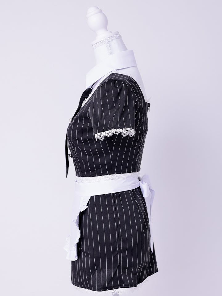 【6点セット】STRIPE Maid ストライプメイド グレー vcsot-220563-3-wh