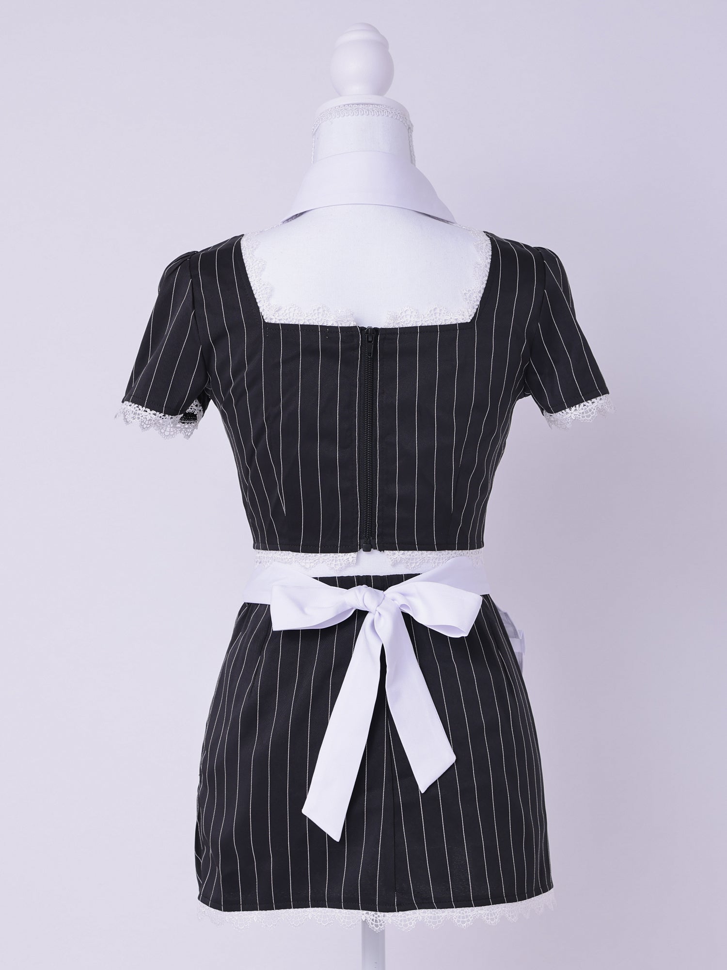 【6点セット】STRIPE Maid ストライプメイド グレー vcsot-220563-3-wh