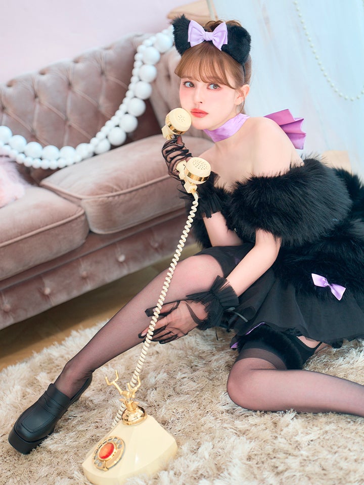 【7点セット】Lady Marie Lady Marie レディマリー ファーリボンキャット ブラック vcsct-260155-na