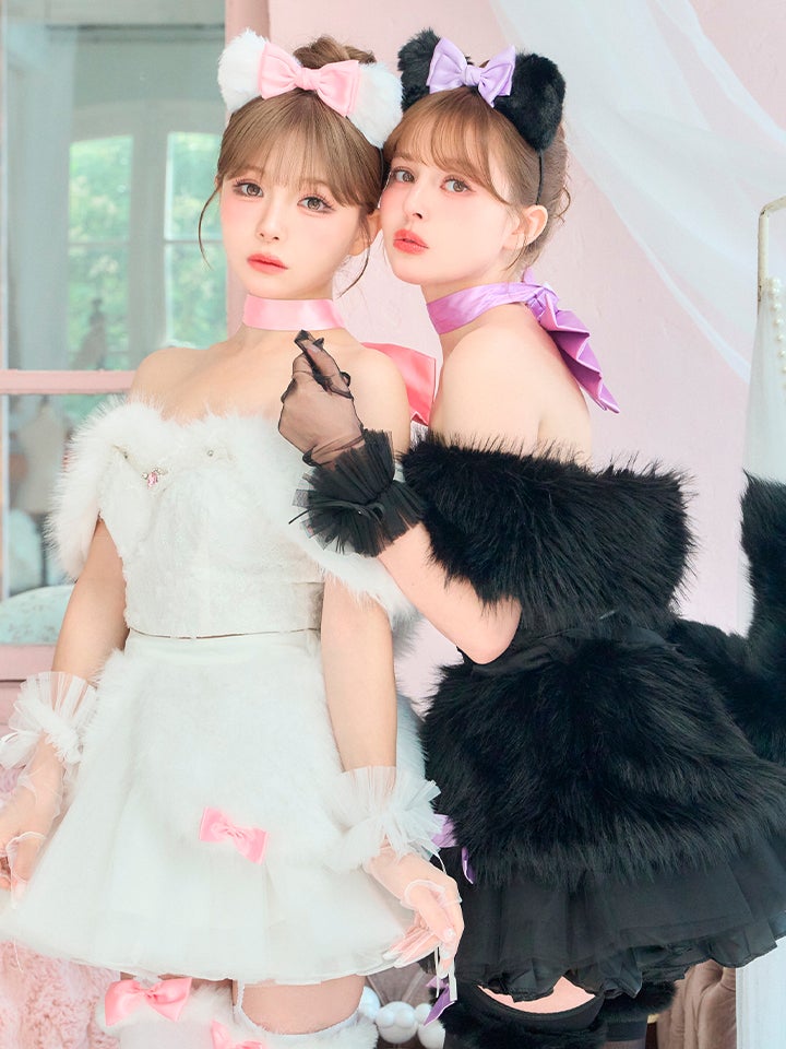 【7点セット】Lady Marie Lady Marie レディマリー ファーリボンキャット ブラック vcsct-260155-na