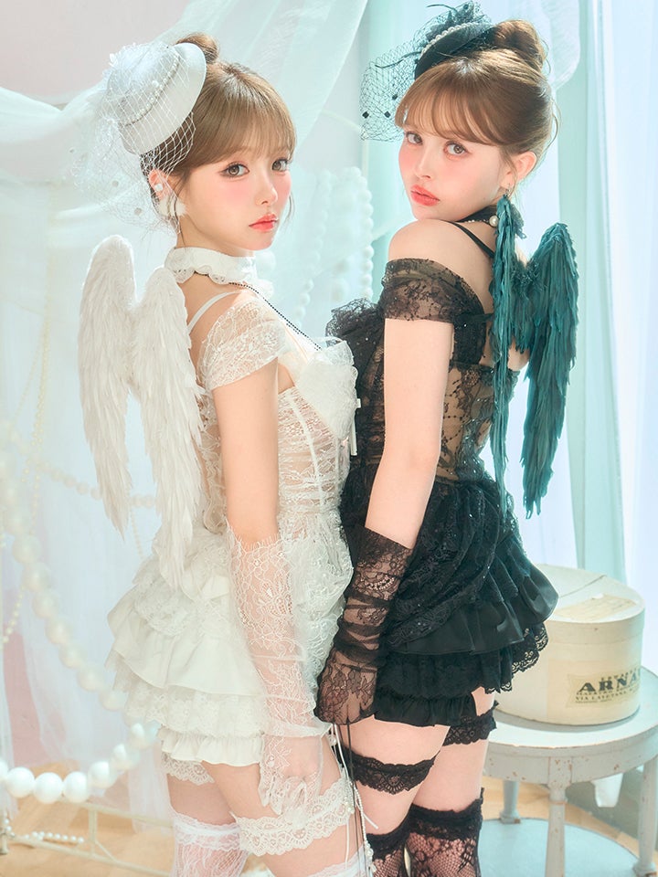 【7点セット】MARIA with fabulous Lace マリアウィズファビュラスレース レースエンジェル ブラック vcsot-260530-2-ac