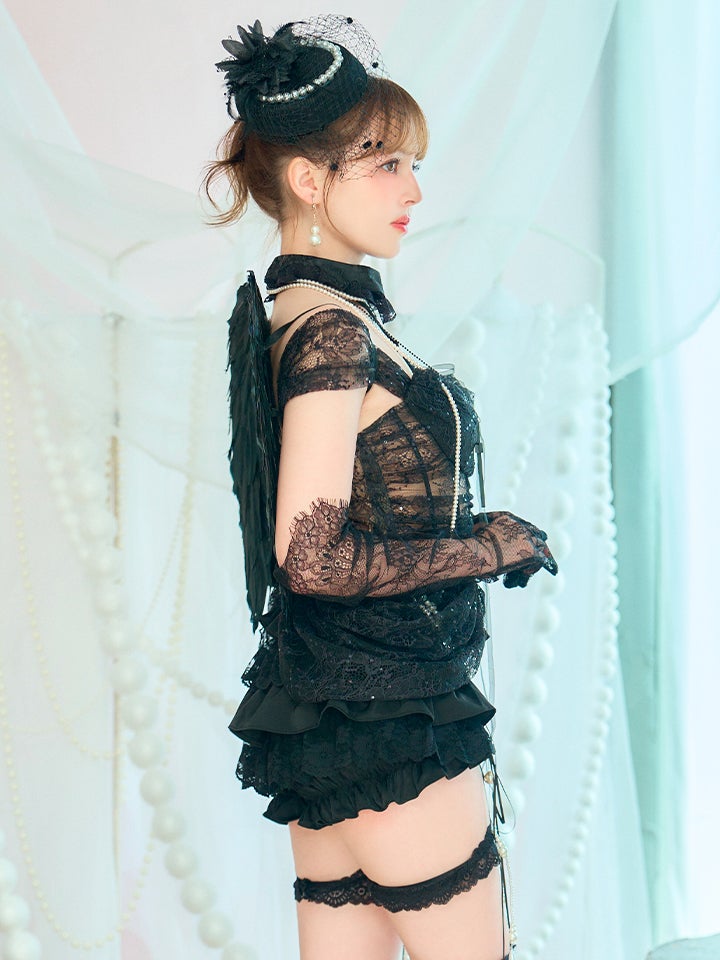 【7点セット】MARIA with fabulous Lace マリアウィズファビュラスレース レースエンジェル ブラック vcsot-260530-2-ac