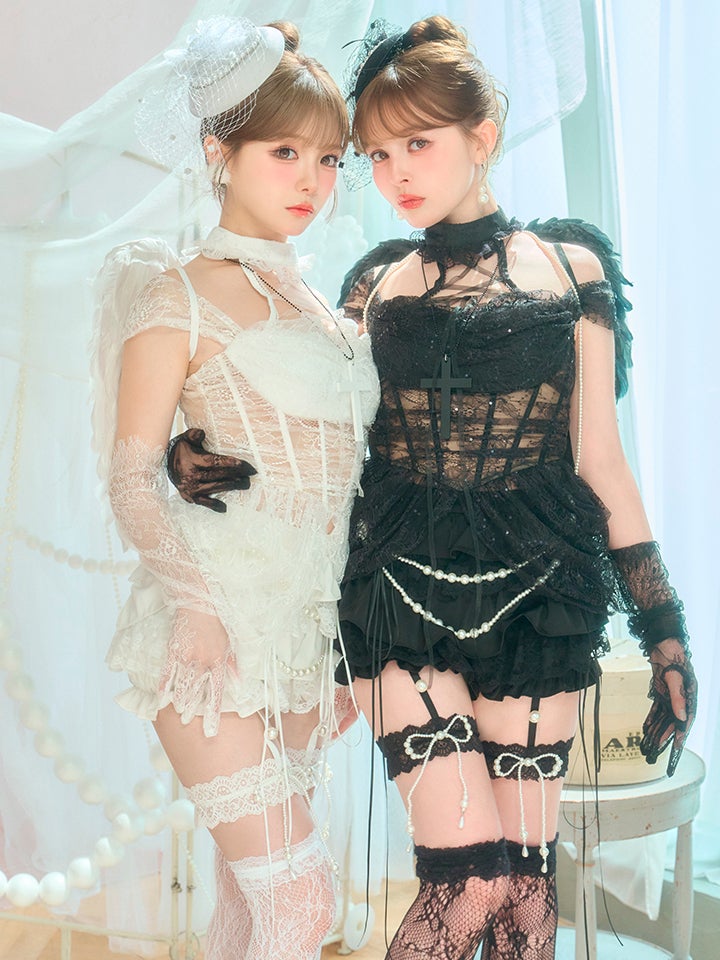 【7点セット】MARIA with fabulous Lace マリアウィズファビュラスレース レースエンジェル ブラック vcsot-260530-2-ac