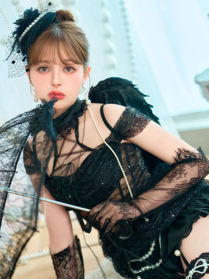 【7点セット】MARIA with fabulous Lace マリアウィズファビュラスレース レースエンジェル ブラック vcsot-260530-2-ac