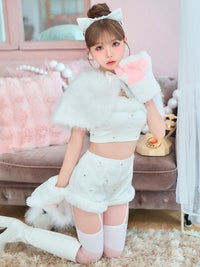 【5点セット】Salty CAT ソルティキャット ファーケープキャット ホワイト vcsct-260162-1