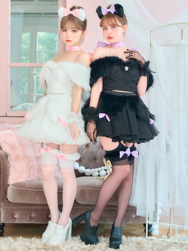 【7点セット】Lady Marie Lady Marie レディマリー ファーリボンキャット ホワイト vcsct-260155-1-na