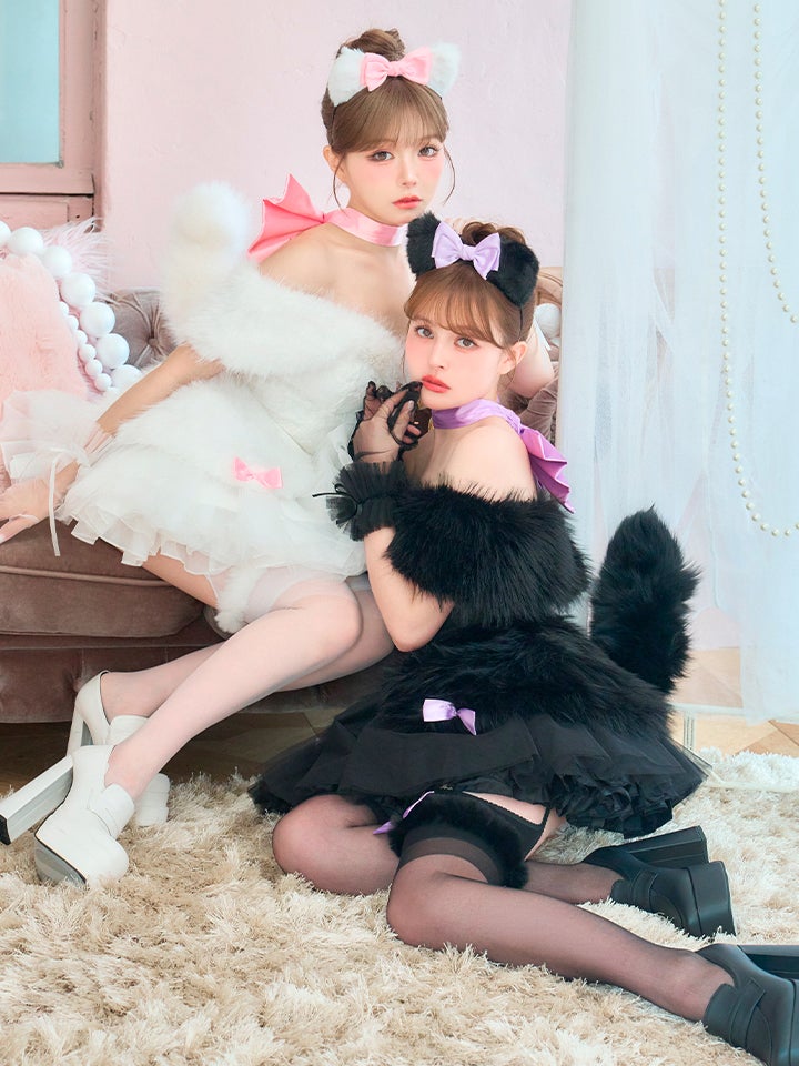【7点セット】Lady Marie Lady Marie レディマリー ファーリボンキャット ホワイト vcsct-260155-1-na