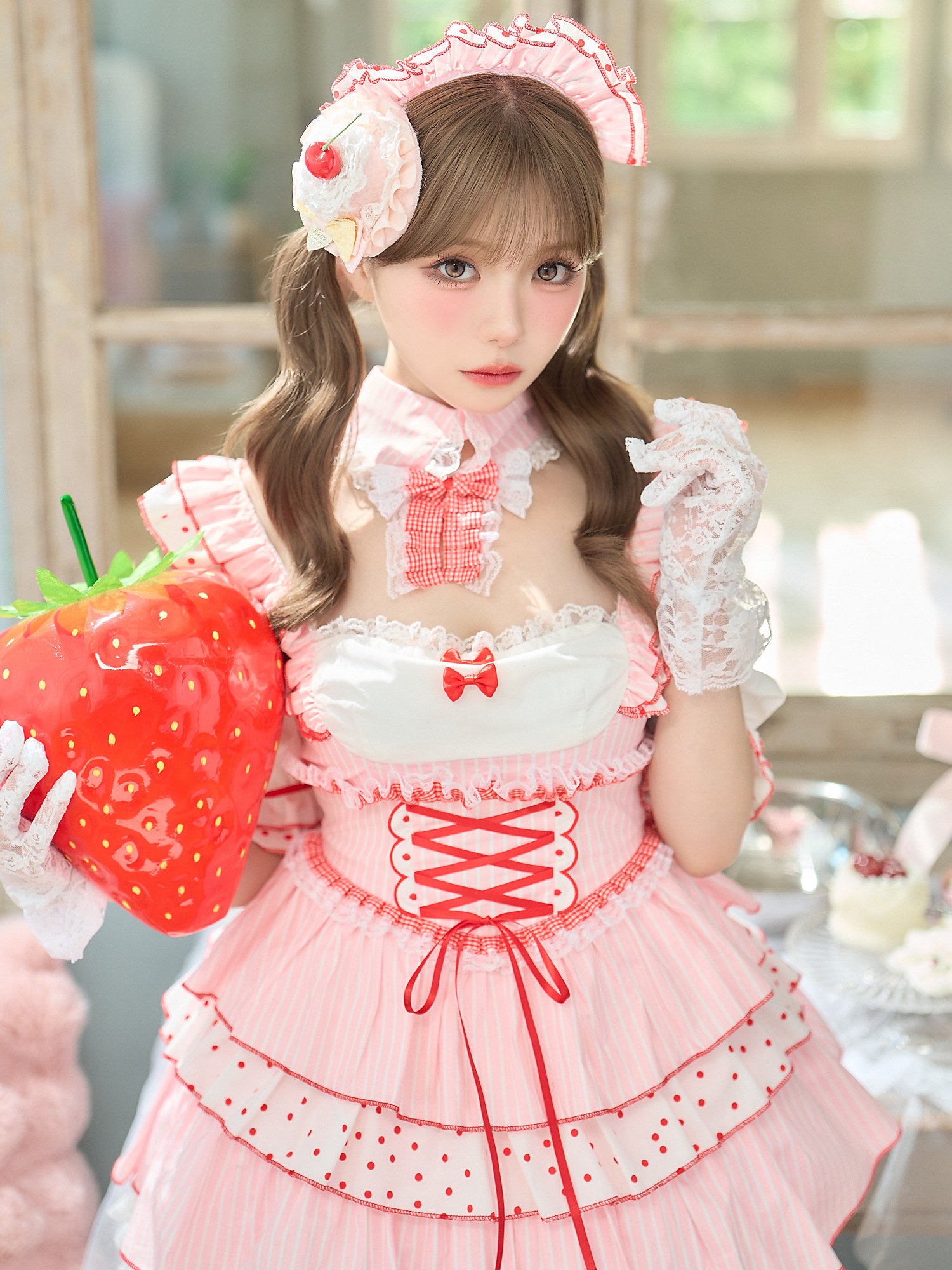 【4点セット】SUMMER WHIP STRIPE ちゃん サマーホイップ ストライプ ブルー ピンク vcsmd-260151-my-ac