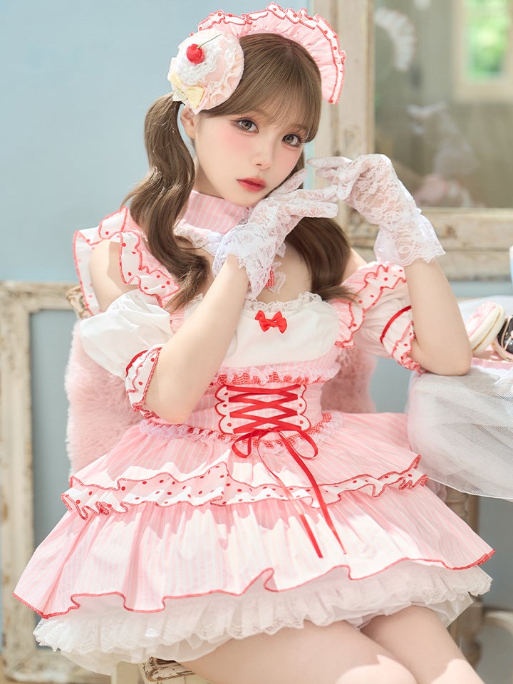 【4点セット】SUMMER WHIP STRIPE ちゃん サマーホイップ ストライプ ブルー ピンク vcsmd-260151-my-ac
