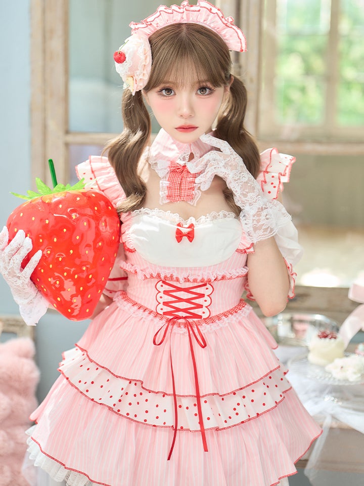 【4点セット】SUMMER WHIP STRIPE ちゃん サマーホイップ ストライプ ブルー ピンク vcsmd-260151-my-ac