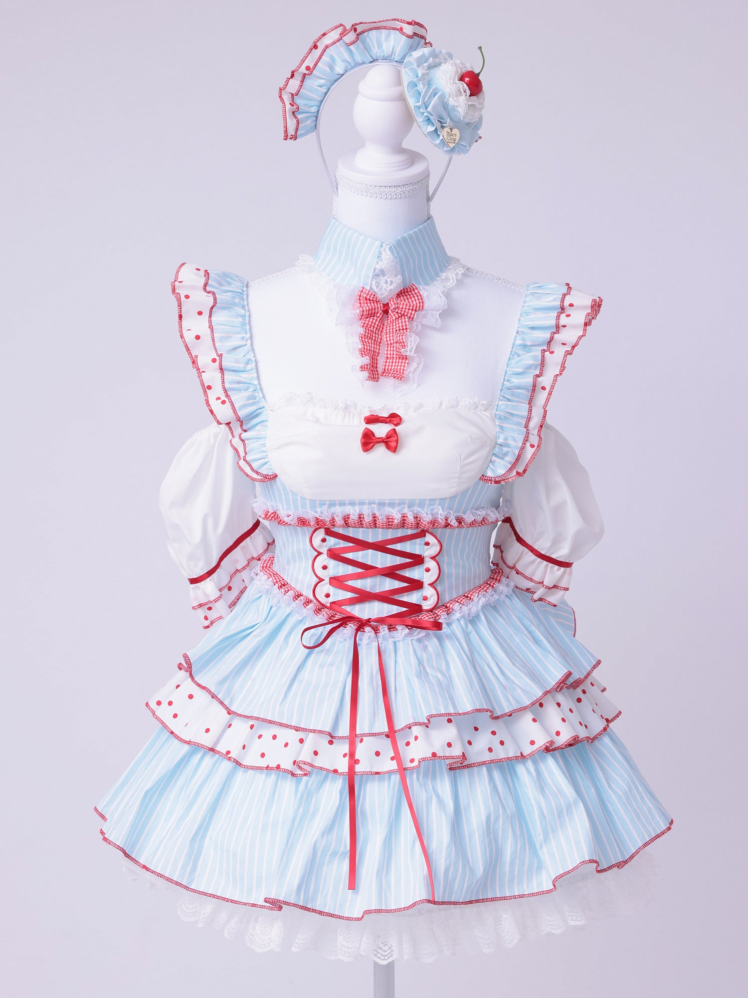 【4点セット】SUMMER WHIP STRIPE ちゃん サマーホイップ ストライプ ブルー ピンク vcsmd-260151-my-ac