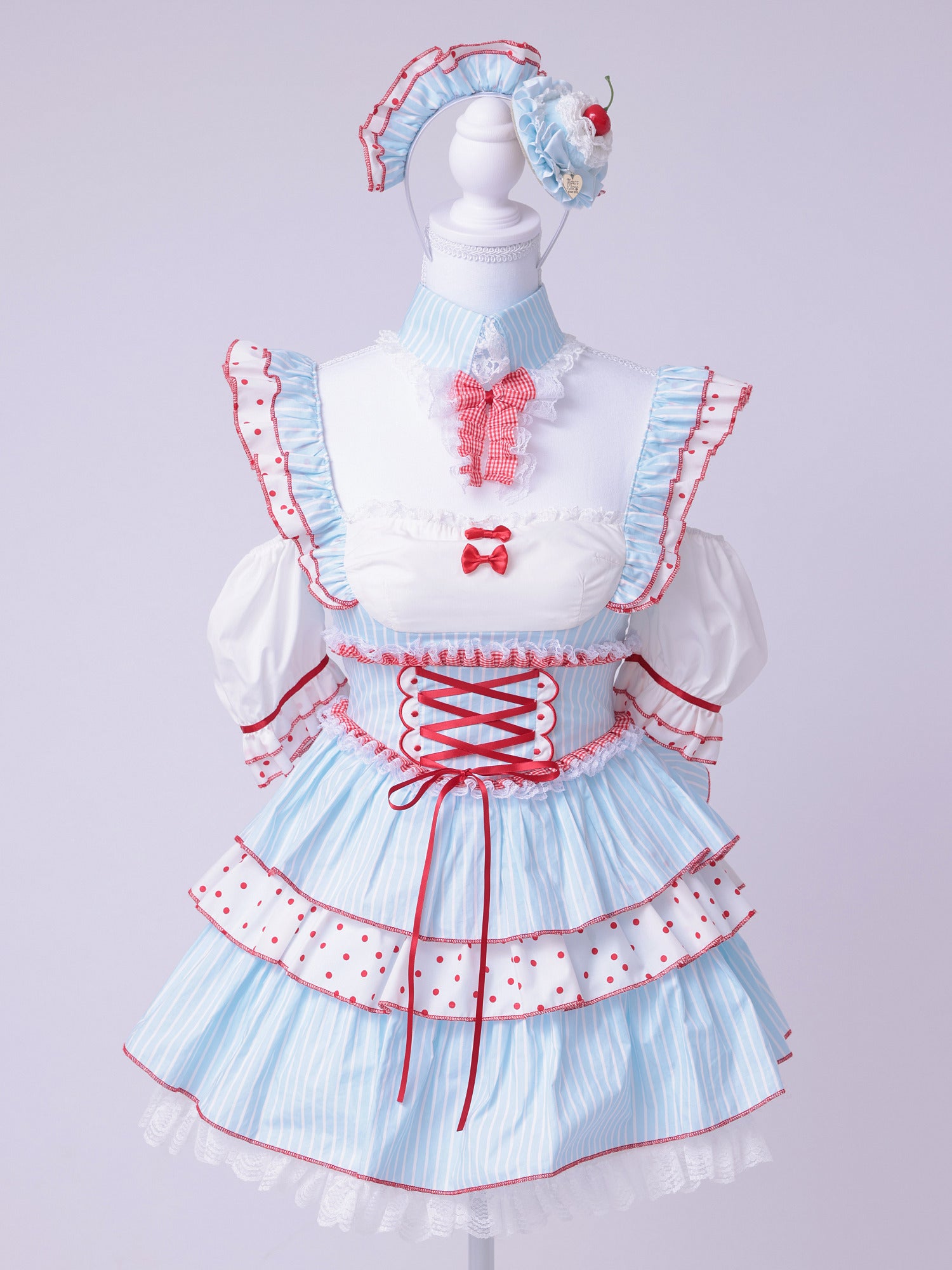 【4点セット】SUMMER WHIP STRIPE ちゃん サマーホイップ ストライプ ブルー ピンク vcsmd-260151-my-ac