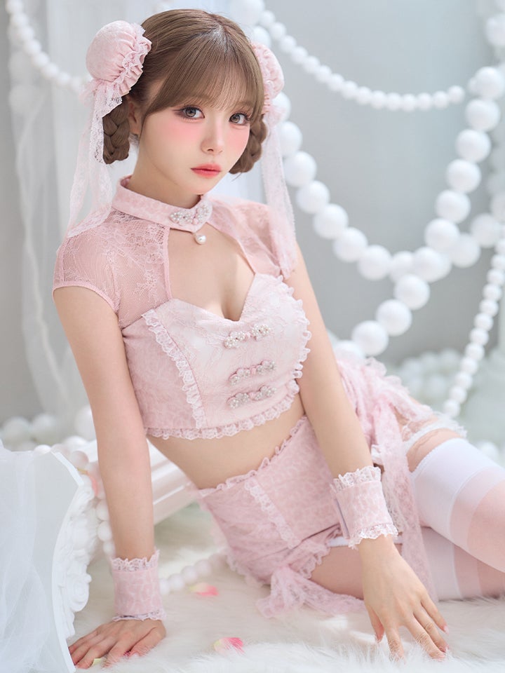 【5点セット】ROS? Chinois ロゼシノワ レースローズチャイナ ピンク vcsch-26016-1