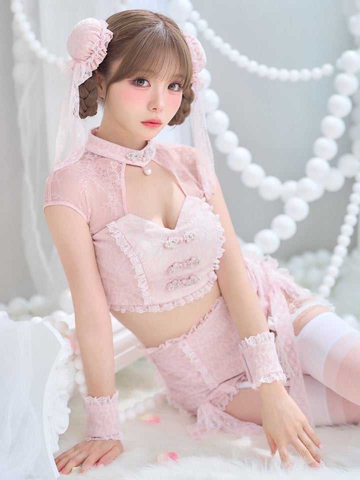 【5点セット】ROS? Chinois ロゼシノワ レースローズチャイナ ピンク vcsch-26016-1