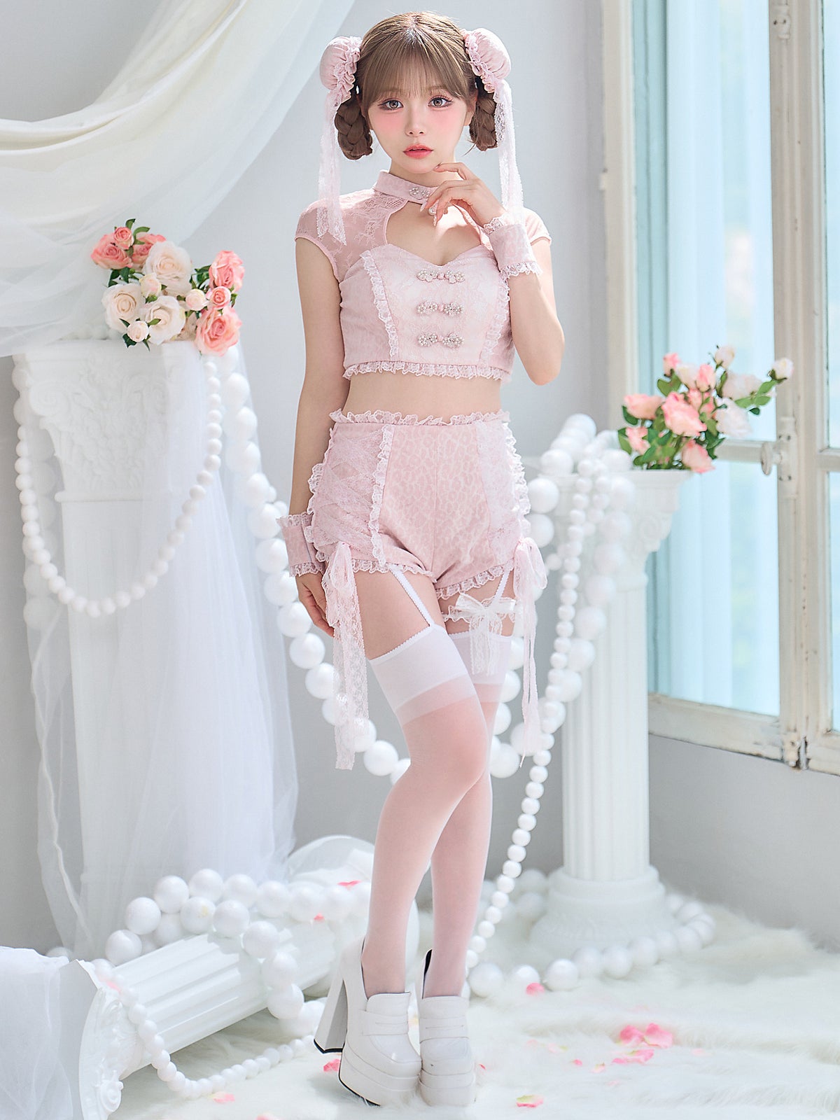【5点セット】ROS? Chinois ロゼシノワ レースローズチャイナ ピンク vcsch-26016-1