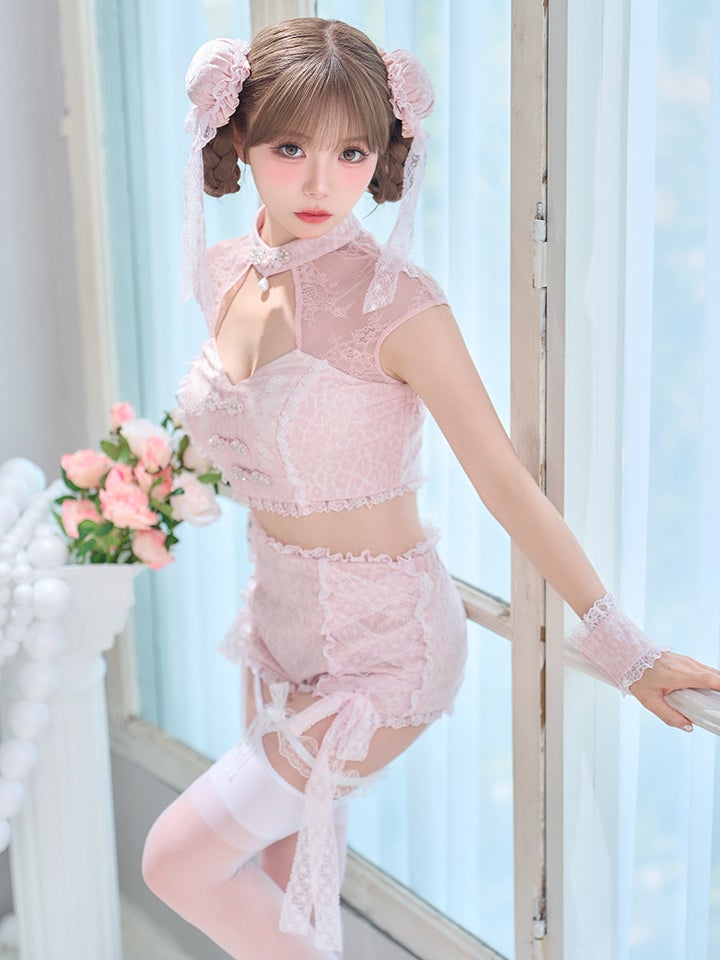 【5点セット】ROS? Chinois ロゼシノワ レースローズチャイナ ピンク vcsch-26016-1