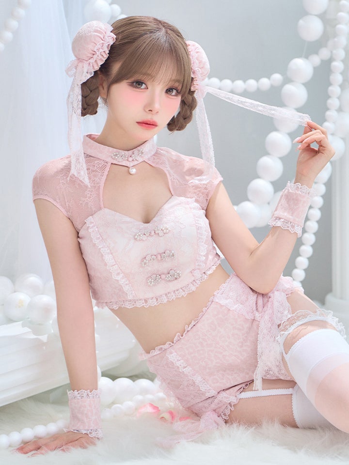 【5点セット】ROS? Chinois ロゼシノワ レースローズチャイナ ピンク vcsch-26016-1