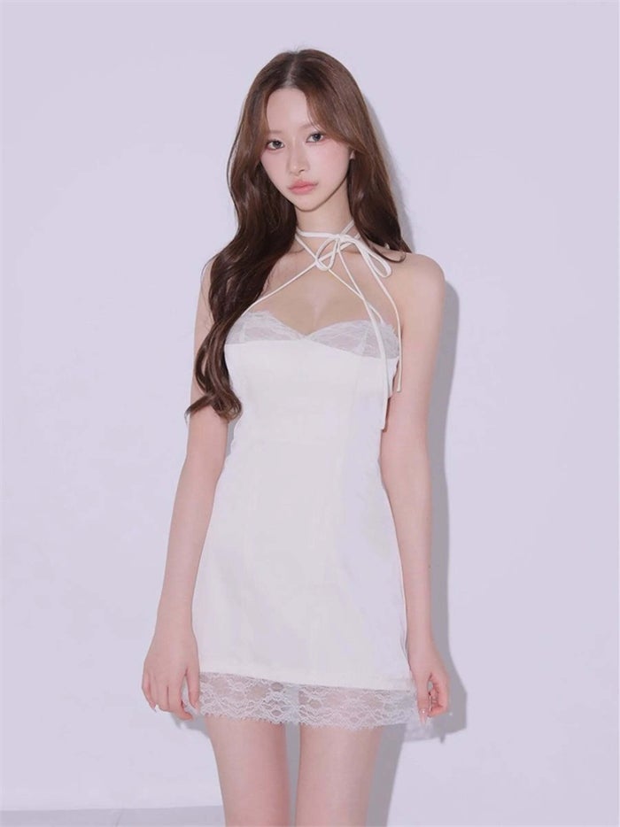 ROBE de FLEURS anier.ROBE ローブドフルール アニエルローブ Jade Satin Lace Trim Dress fm-anier4096-c