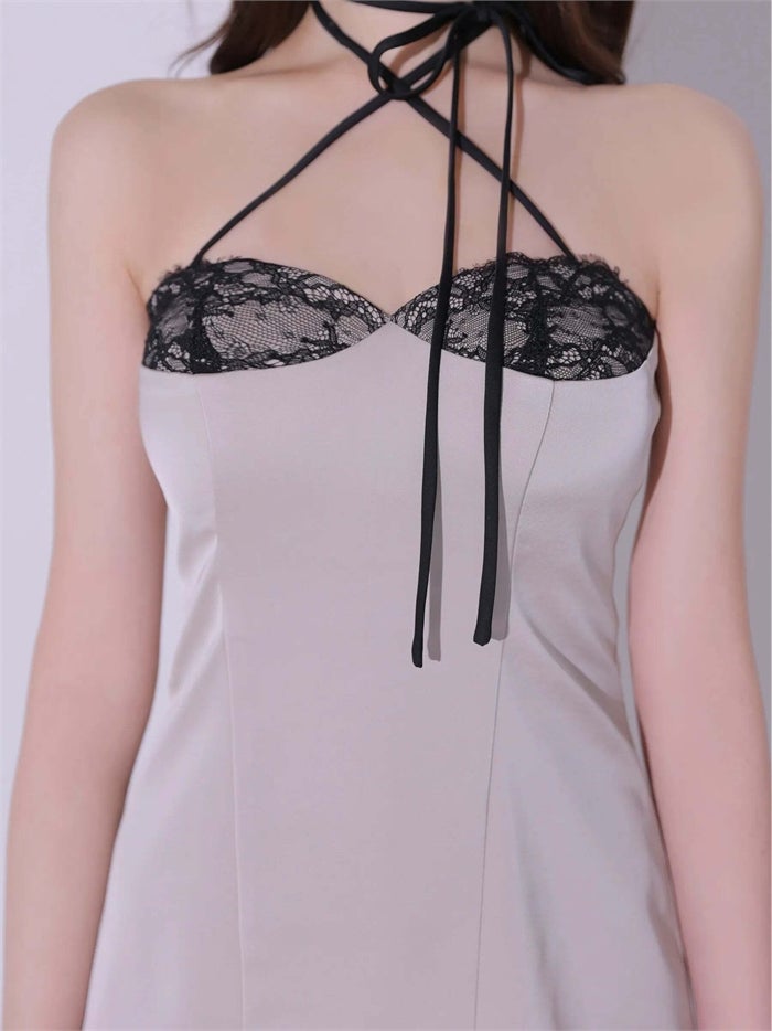 ROBE de FLEURS anier.ROBE ローブドフルール アニエルローブ Jade Satin Lace Trim Dress fm-anier4096-c