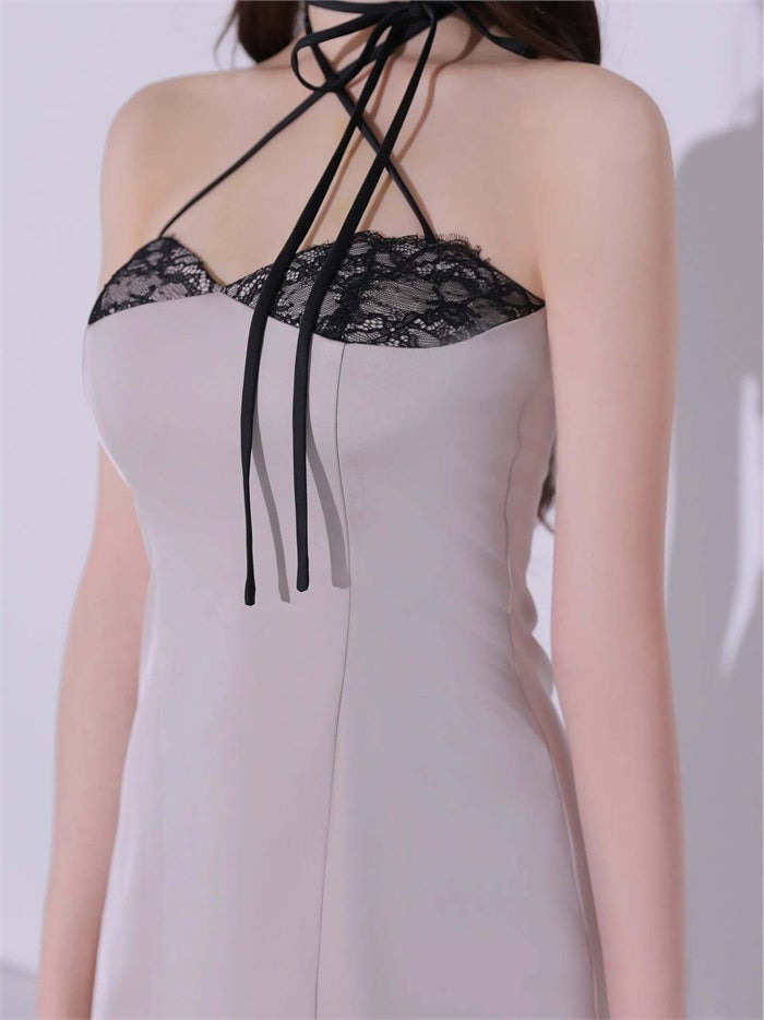 ROBE de FLEURS anier.ROBE ローブドフルール アニエルローブ Jade Satin Lace Trim Dress fm-anier4096-c