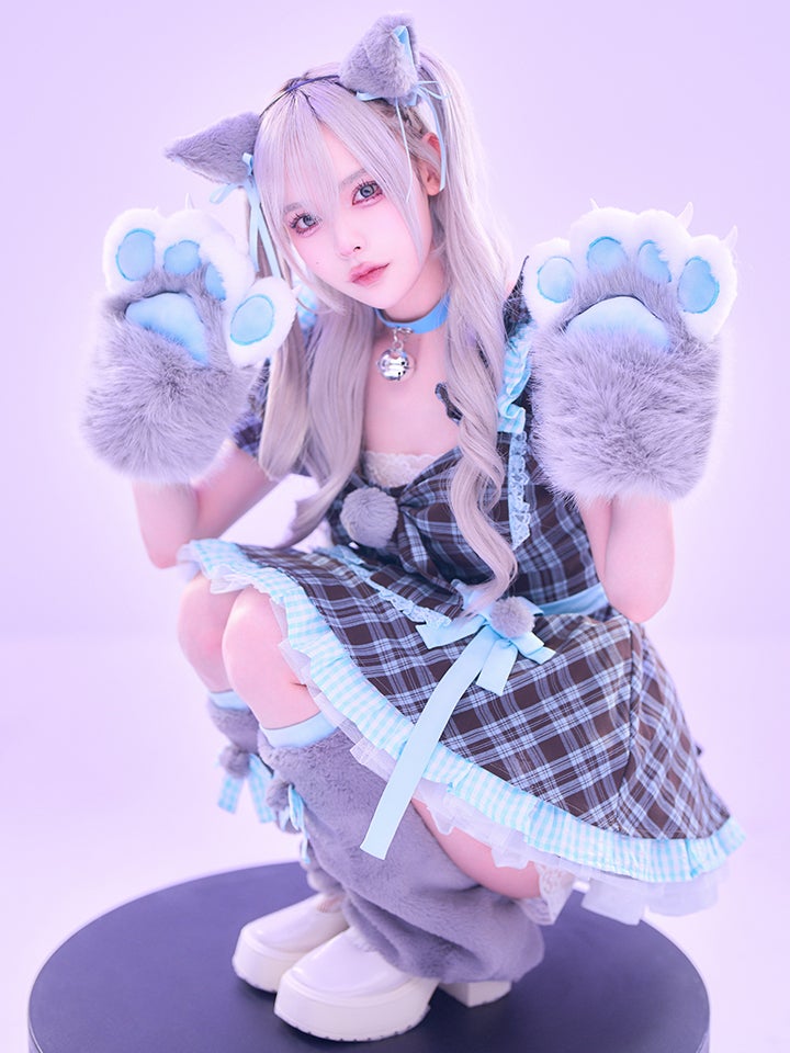 【3点セット】vanityME. × MIYANISHIYAMA おすましネコちゃんドレス ブルー vcsct-260152-2-ac