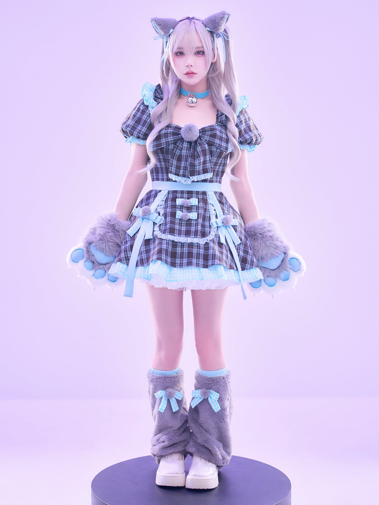 【3点セット】vanityME. × MIYANISHIYAMA おすましネコちゃんドレス ブルー vcsct-260152-2-ac