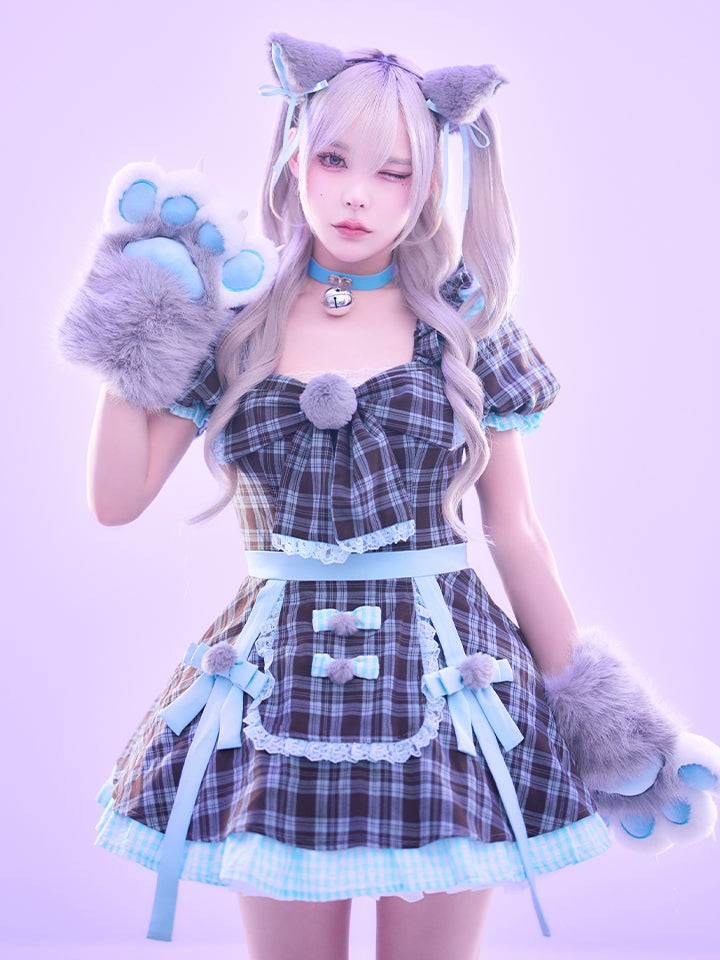 【3点セット】vanityME. × MIYANISHIYAMA おすましネコちゃんドレス ブルー vcsct-260152-2-ac