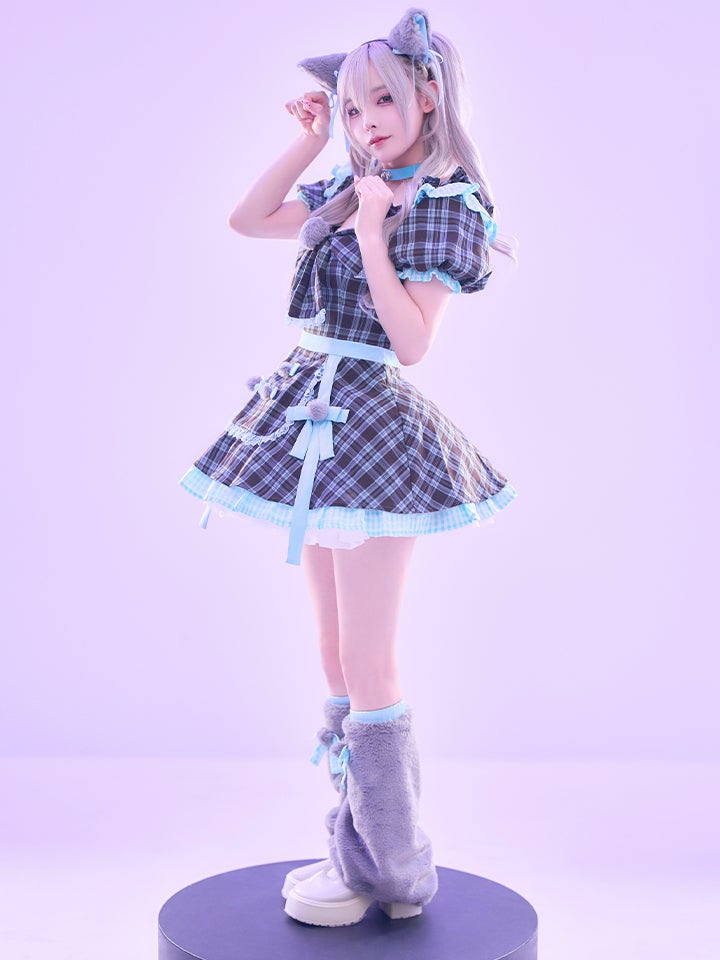 【3点セット】vanityME. × MIYANISHIYAMA おすましネコちゃんドレス ブルー vcsct-260152-2-ac