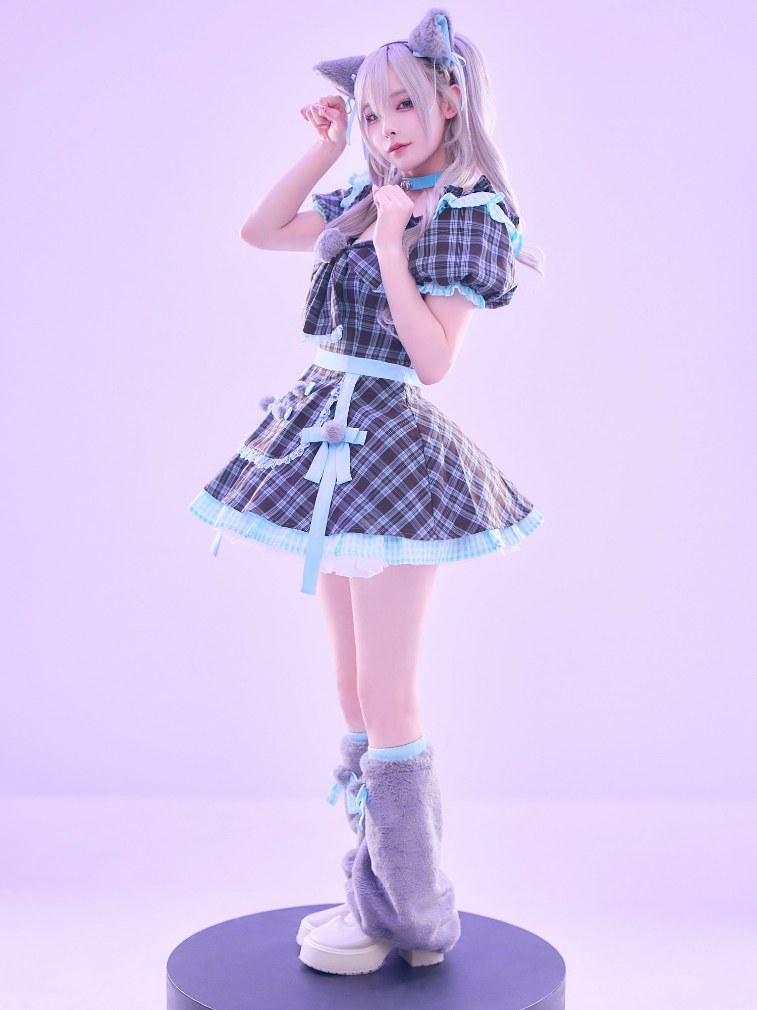 【3点セット】vanityME. × MIYANISHIYAMA おすましネコちゃんドレス ブルー vcsct-260152-2-ac