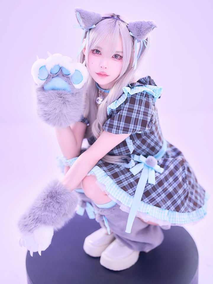 【3点セット】vanityME. × MIYANISHIYAMA おすましネコちゃんドレス ブルー vcsct-260152-2-ac