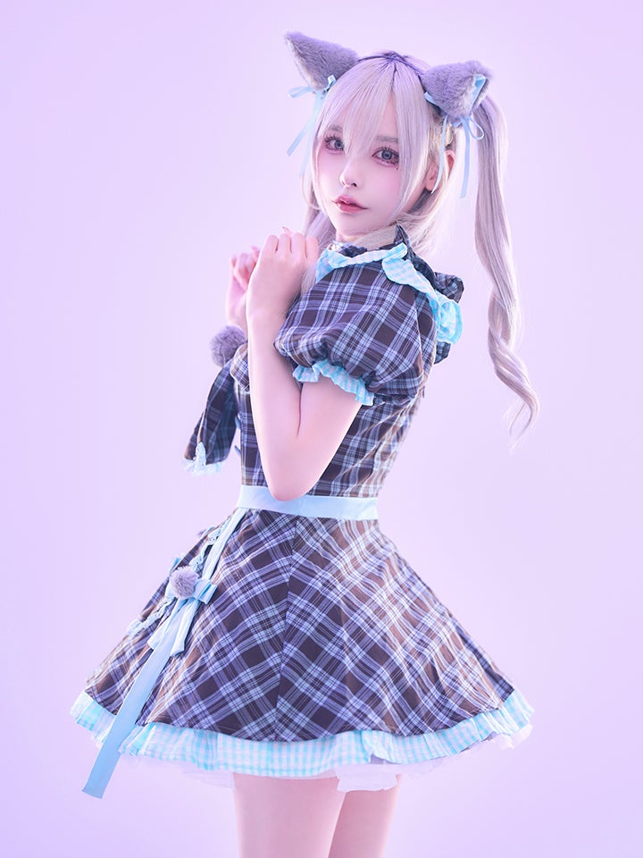 【3点セット】vanityME. × MIYANISHIYAMA おすましネコちゃんドレス ブルー vcsct-260152-2-ac