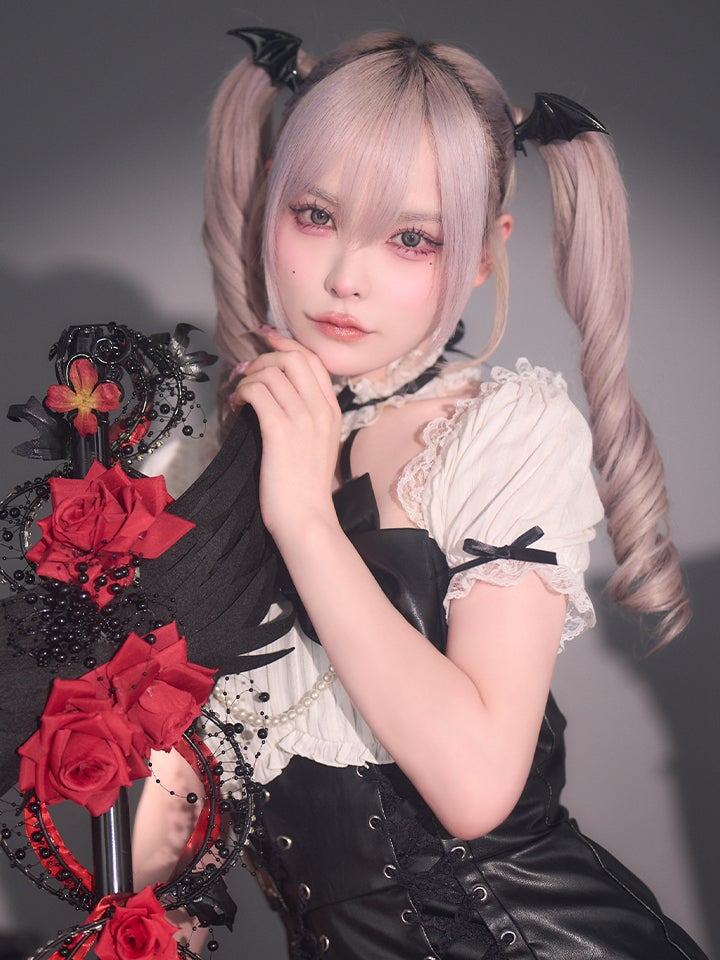 【2点セット】Devil Holic デビルホリック レザーレースアップデビル ブラック vcsot-26011-wh