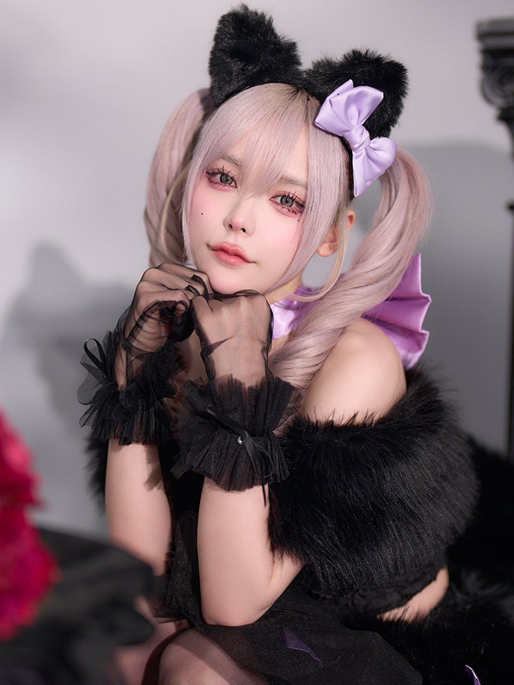 【7点セット】Lady Marie レディマリー ファーリボンキャット ブラック vcsct-260155-1-no-ac