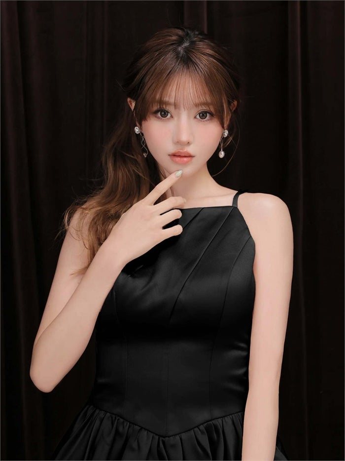 ROBE de FLEURS ローブドフルール サテンキャミバルーンミニキャバドレス fm4671-c