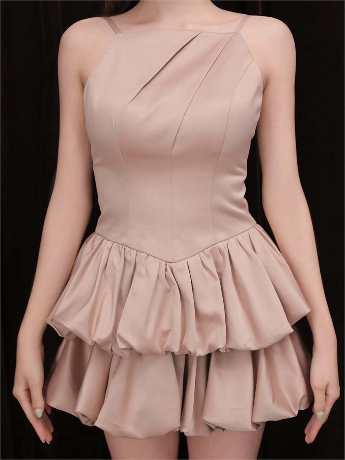 ROBE de FLEURS ローブドフルール サテンキャミバルーンミニキャバドレス fm4671-c