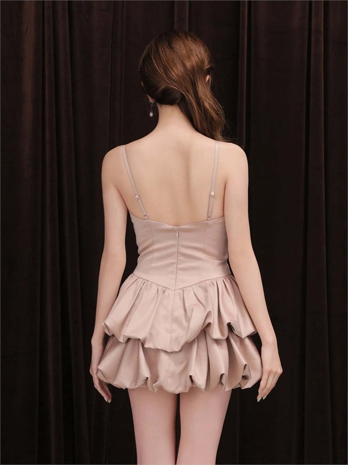 ROBE de FLEURS ローブドフルール サテンキャミバルーンミニキャバドレス fm4671-c