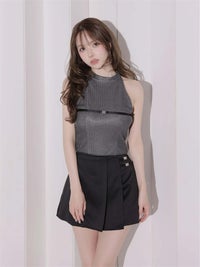 Glossy ローブドフルールグロッシー ラメニットホルターネックセットアップミニキャバドレス gl4691-c