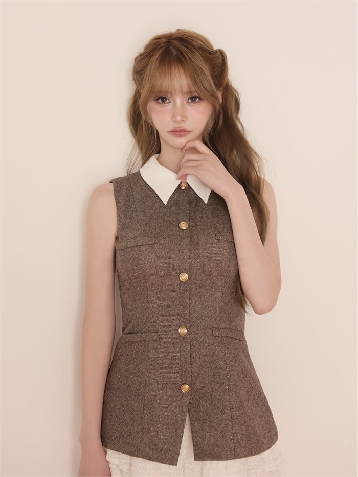 ROBE de FLEURS ローブドフルール ラメフランネル襟付きレースセットアップミニキャバドレス fm4935-c