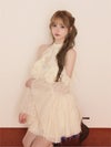 ROBE de FLEURS ローブドフルール ホルターラメフリンジサテンセットアップミニキャバドレス fm3496-c