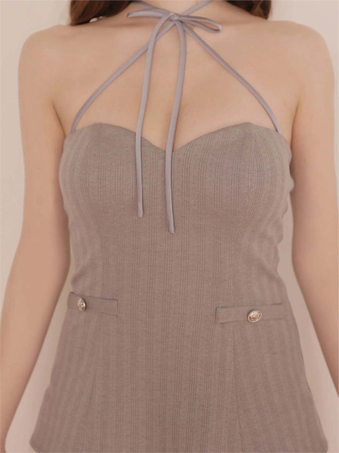 ROBE de FLEURS ローブドフルール リボンニットチュールフレアミニキャバドレス fm4199-c