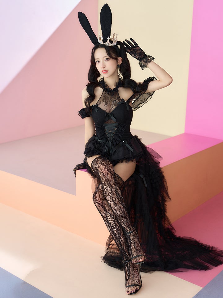 【4点セット】10th BUNNY Black Lace Limited Edition バニーガール vcsbn-260159-ac