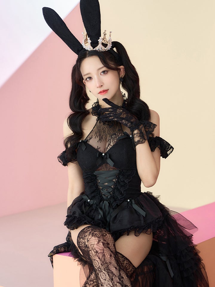 【4点セット】10th BUNNY Black Lace Limited Edition バニーガール vcsbn-260159-ac