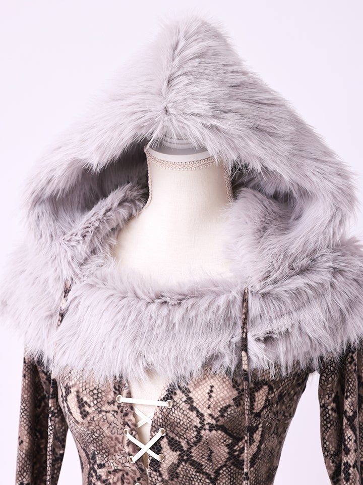 【3点セット】Fluffy Wild Party Snake Print Ver. フラッフィーワイルドパーティー パイソン柄 vcsot-250231-3-ac