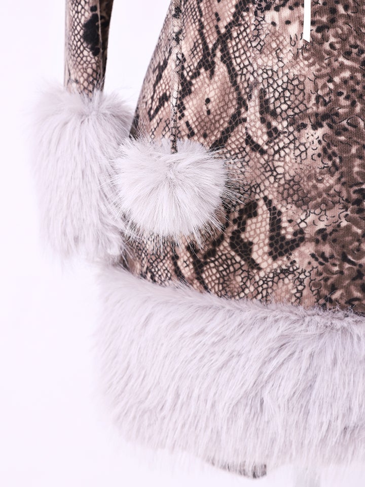 【3点セット】Fluffy Wild Party Snake Print Ver. フラッフィーワイルドパーティー パイソン柄 vcsot-250231-3-ac