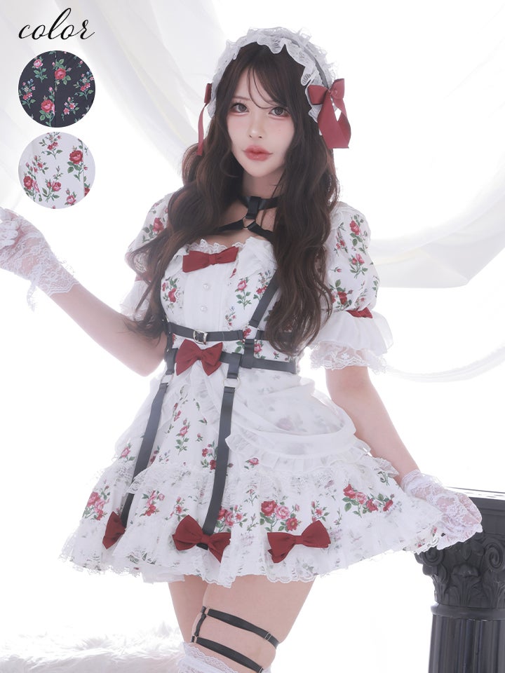 【3点セット】vanityME. × Chiroru コラボ Umber Secret Garden シークレットガーデン クラシカルフリルメイド ホワイト ブラック vcsot-260158a-ch-ac