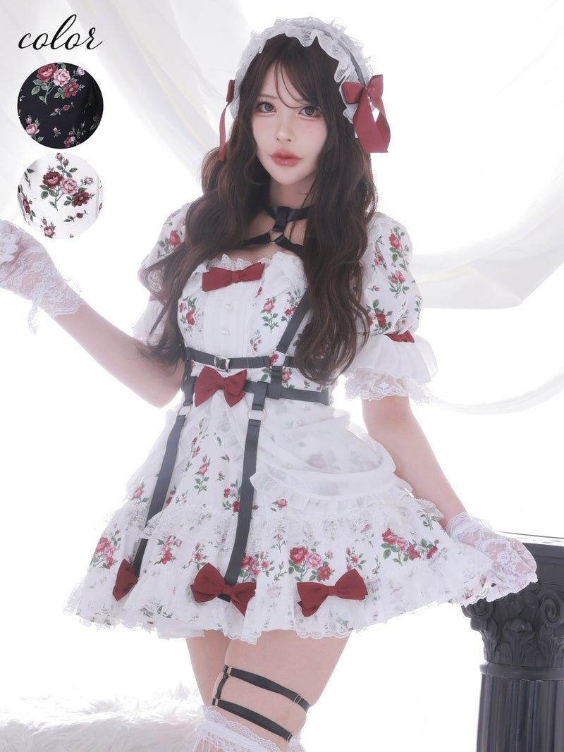 【3点セット】vanityME. × Chiroru コラボ Umber Secret Garden シークレットガーデン クラシカルフリルメイド ホワイト ブラック vcsot-260158a-ch-ac