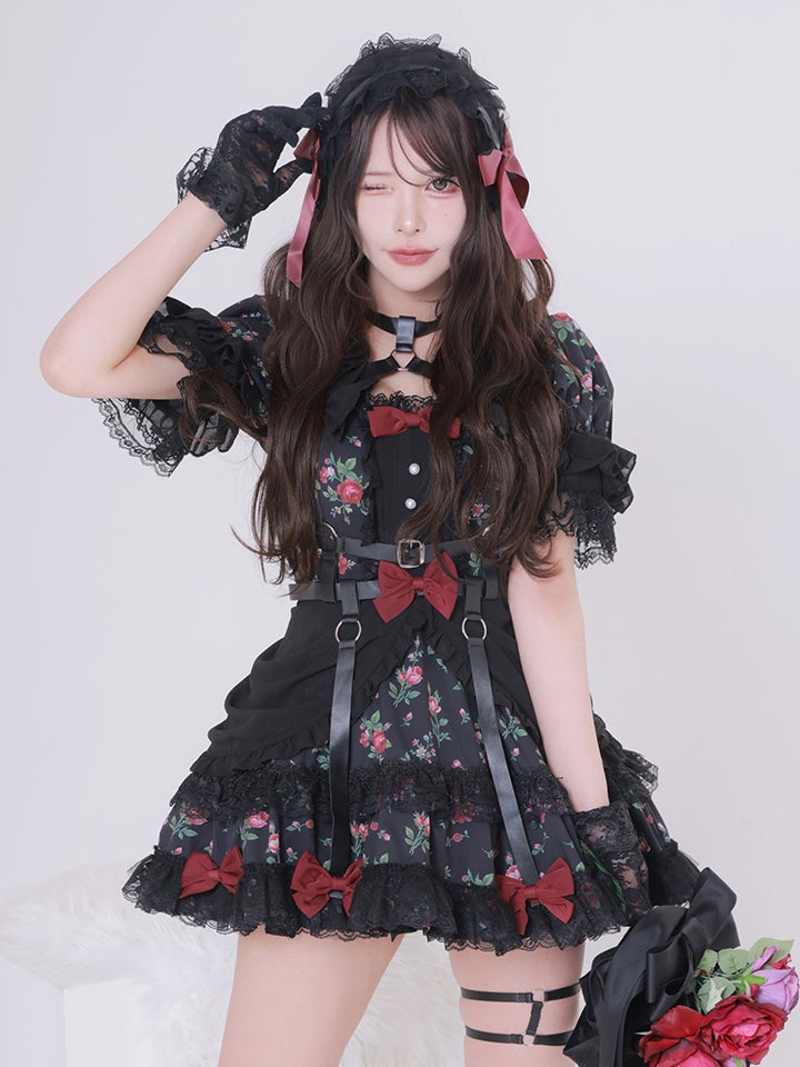 【3点セット】vanityME. × Chiroru コラボ Umber Secret Garden シークレットガーデン クラシカルフリルメイド ホワイト ブラック vcsot-260158a-ch-ac