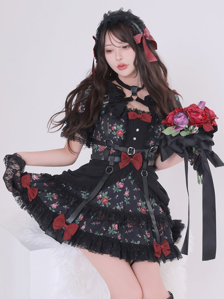 【3点セット】vanityME. × Chiroru コラボ Umber Secret Garden シークレットガーデン クラシカルフリルメイド ホワイト ブラック vcsot-260158a-ch-ac